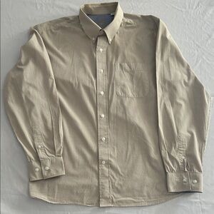 Cutter & Buck Men's Beige Striped Button-Down Shirt